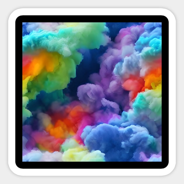 Abstract Cotton Candy Clouds Sticker by The WYLD Tribe